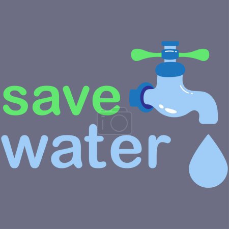 Illustration for Save water vector logo design template - Royalty Free Image