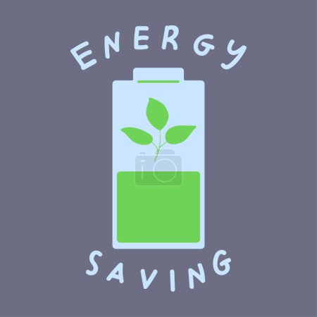 Illustration for Green energy saving icon. saving the energy icon with light bulb. vector illustration. - Royalty Free Image