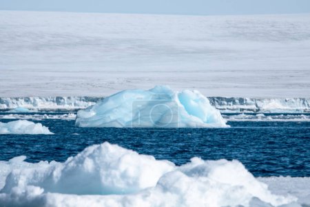 Photo for Beautiful blue dome-shaped iceberg drifting in the Weddell Sea in Antarctica - Royalty Free Image