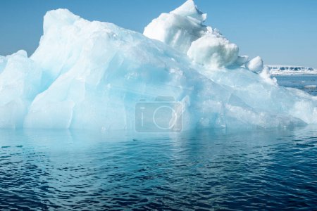 Photo for Blue iceberg floating in the glacial lagoon of the Snow Hill island, Antarctica - Royalty Free Image