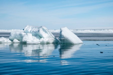 Hermosas formaciones de hielo flotando y derritiéndose en el mar de Weddell cerca de la isla Snow Hill, Península Antártica, Antártida