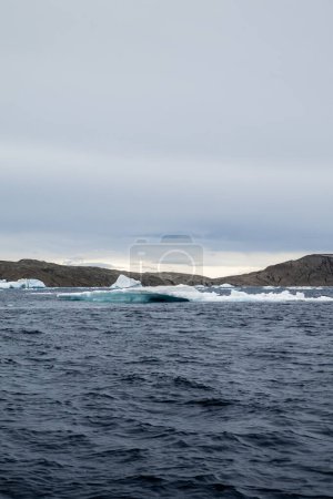 Photo for Icebergs melting in front of the island in Antarctica - Royalty Free Image
