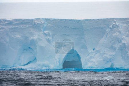 Gigantic ice cave in the world's largest iceberg A23a. Photographed from the cruise ship on December 10, 2023