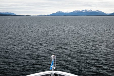 Photo for View of the Tierra del Fuego from aboard the cruise ship crossing the Beagle Channel, Argentina - Royalty Free Image