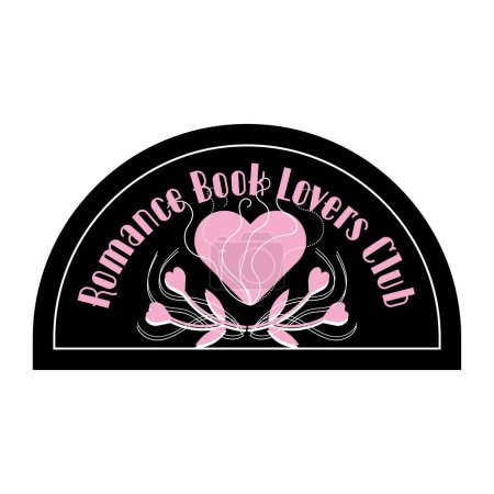 Funny romantic book quotes with cute heart. Love novel reading sign. Literary genre. Romantic, book lover phrases. Isolated hand drawn vector