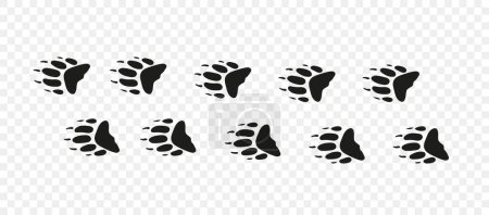 Illustration for Footpath trail of animal. Badger paws. Badger paws walking randomly print vector isolated on white - Royalty Free Image