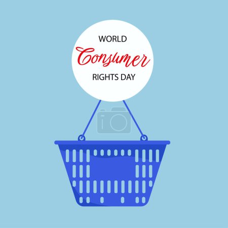 Téléchargez les illustrations : Journée mondiale des droits des consommateurs Illustration vectorielle. Convient pour affiche de carte de vœux et bannière. - en licence libre de droit