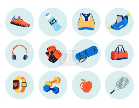 Illustration for Sports equipment for gym - Royalty Free Image