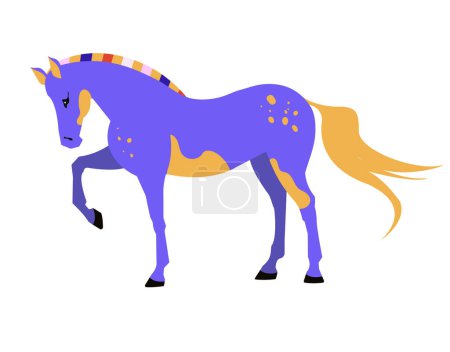 Ilustración de Ilustración vectorial de un caballo de pie sobre un fondo blanco. Ilustración plana a todo color de un caballo. - Imagen libre de derechos