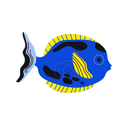 Ilustración de Bonitos peces tropicales. Ilustración plana vectorial aislada sobre fondo blanco. - Imagen libre de derechos