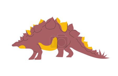 Ilustración de Ilustración vectorial de Stegosaurus aislada sobre fondo blanco. Dinosaurios del período Jurásico. - Imagen libre de derechos