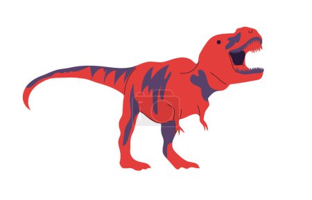 Illustration for Tyrannosaurus rex vector illustration isolated on white background. Dinosaurs of the Jurassic period. - Royalty Free Image