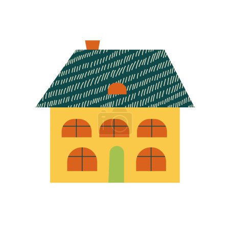 Illustration for Vector flat illustration of house icon isolated on white background. - Royalty Free Image