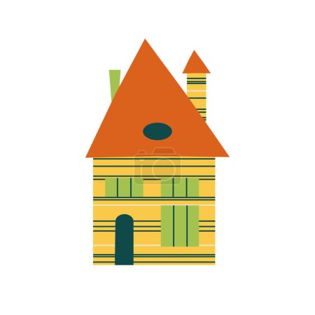 Téléchargez les illustrations : Illustration vectorielle plate de l'icône de la maison isolée sur fond blanc. - en licence libre de droit