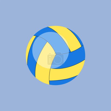 Illustration for Volleyball. Vector icon on a blue background. - Royalty Free Image