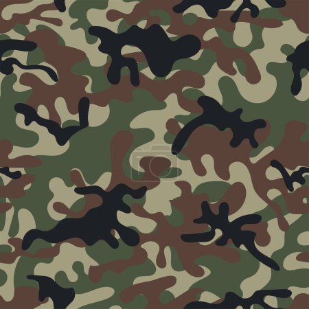 Illustration for Camouflage seamless pattern.Texture military camouflage seamless pattern. Abstract army and hunting masking ornament. - Royalty Free Image