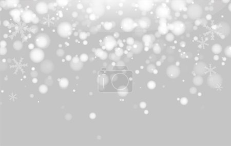 Illustration for Abstract christmas background with snowflakes, gray, white bokeh. Vector backgrounds. - Royalty Free Image