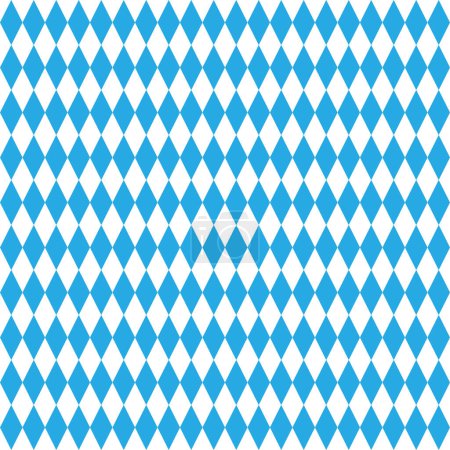 Téléchargez les illustrations : Oktoberfest fond avec losange bleu. Modèle rhombique bavarois sans couture. Idéal pour les textiles, l'emballage, l'impression sur papier, les décors simples et les textures. - en licence libre de droit