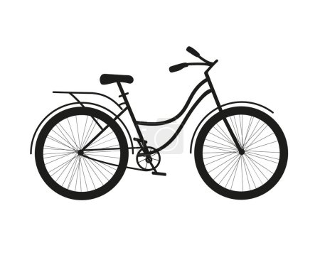 Téléchargez les illustrations : Silhouette vélo - illustration vectorielle. Icône vélo noir. Signe de silhouette de cycle sur fond blanc. - en licence libre de droit