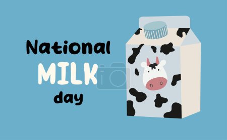 Illustration for National Milk Day. January 11. Holiday concept. Template for background, banner, card, poster with text inscription. Vector illustration. - Royalty Free Image