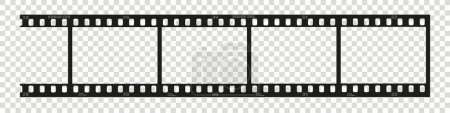 Ilustración de Película película tira de superposición, cine o cámara fotográfica tira de película larga con pantalla transparente. Cinta fotográfica. Ilustración vectorial - Imagen libre de derechos
