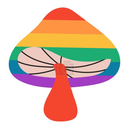 Ilustración de Seta LGBT aislada sobre fondo blanco. Arco iris. Símbolo de la comunidad del orgullo LGBT. - Imagen libre de derechos