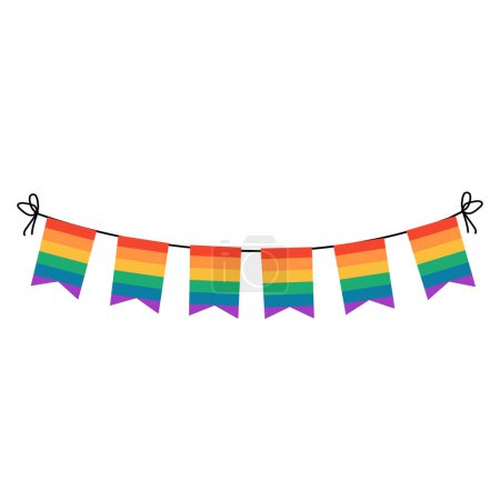 Ilustración de Arco iris. Símbolo de la comunidad del orgullo LGBT. Bandera LGBT aislada sobre fondo blanco. - Imagen libre de derechos