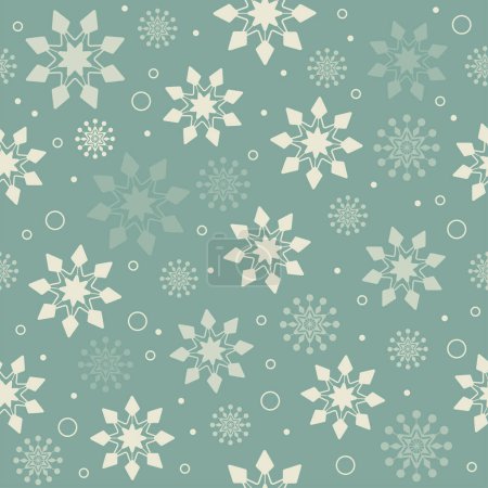 Illustration for Christmas seamless pattern with snowflakes. Well suited for a Christmas card, banner or poster. - Royalty Free Image