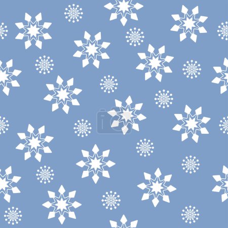 Illustration for Christmas seamless pattern with snowflakes. Well suited for a Christmas card, banner or poster. EPS 10 - Royalty Free Image