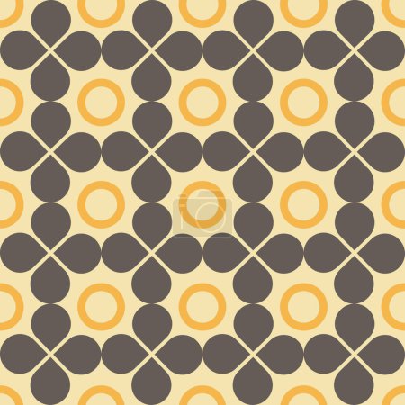 Illustration for Abstract retro geometric seamless pattern. Geometric mid century modern style seamless pattern. Vector background print. - Royalty Free Image