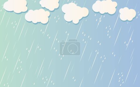 Ilustración de Abstract background with clouds and rain - Imagen libre de derechos