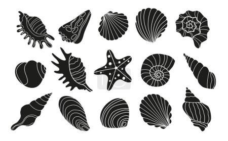 Ilustración de Conchas de mar fondo abstracto, textura - Imagen libre de derechos