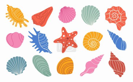 Ilustración de Conchas de mar fondo abstracto, textura - Imagen libre de derechos
