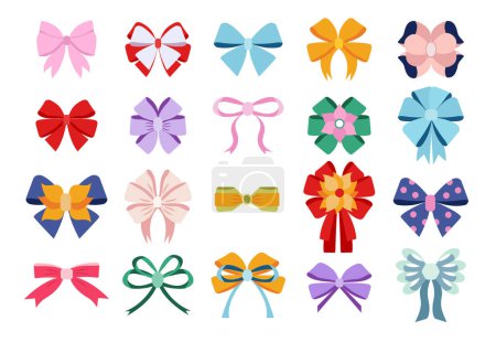Photo for Bows set on white background, vector illustration - Royalty Free Image