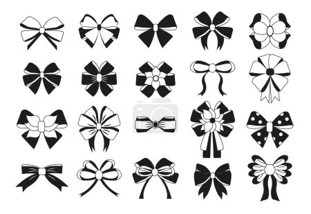 Illustration for Bows set on white background, vector illustration - Royalty Free Image