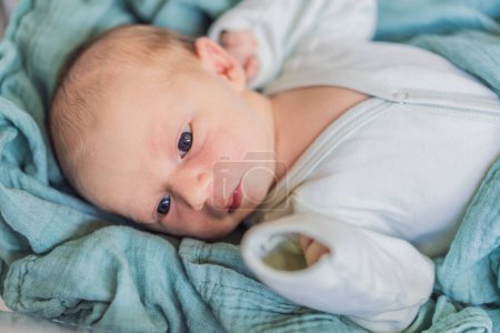 Un nouveau-né repose paisiblement dans son berceau transparent à l'hôpital. Le berceau clair offre une visibilité au personnel médical pour surveiller le bien-être des bébés tout en assurant un confort et une sécurité