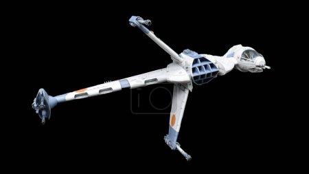 Photo for B-Wing Starfighter paper model form Star Wars (black background) - Royalty Free Image