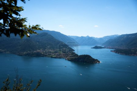                    breathtaking view of life on Lake Como on a summer day from above             