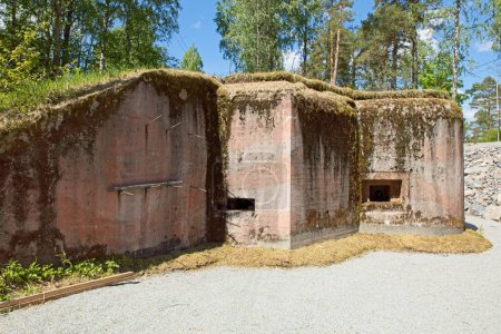 Bunker Irma à la ligne de défense Harparskog pendant la Seconde Guerre mondiale, Hanko, Finlande.