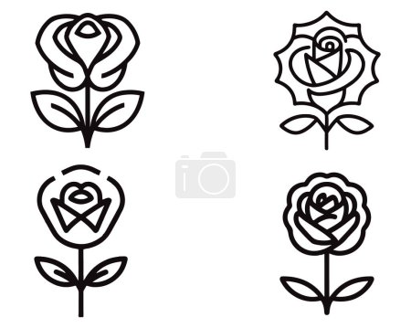 Photo for Flower Set Drawn By Hands Vector illustration On White Background - Royalty Free Image