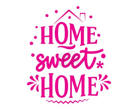 Photo for Home Sweet Home Typographic Design handwriting on white Background - Royalty Free Image