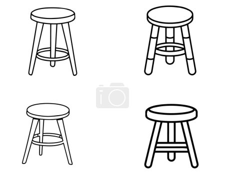 Illustration for Table Doodle Icon Outline Vector On White Background - Royalty Free Image