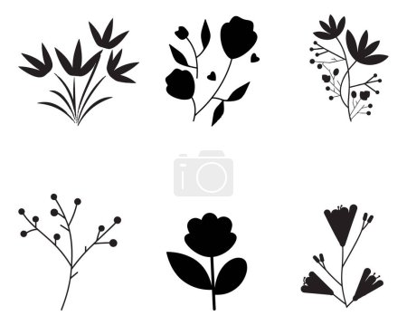 Hand drawn floral vector on white background stock illustration