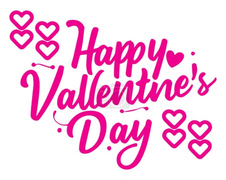 happy valentines day typography poster mit handgeschriebenem Kalligrafie-Text