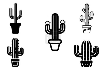 Cactus Icon Set illustration Vector Design On White Background illustration