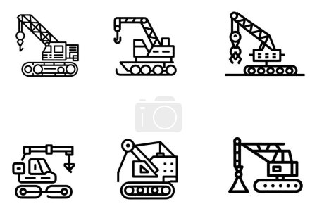 Crane Icon Set Vector Design On White Background illustration