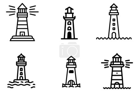 Lighthouses Set Vector Design On White Background illustration