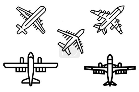 Airplane Icon Set Vector Design On White Background illustration
