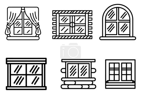 Window Icon Set Vector Design On White Background illustration