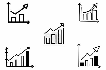 Growth Icon Set Outline Vector Illustration On White Background